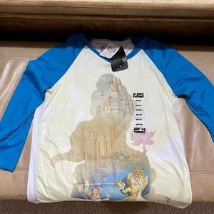 Disney Beauty and the Beast Princess Belle Raglan Top Shirt Hot Topic M